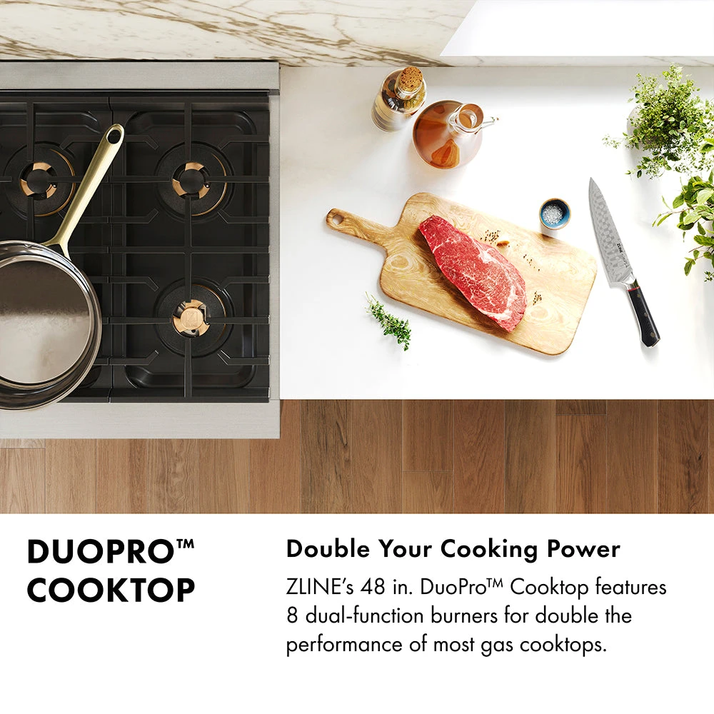 ZLINE 48 In. Paramount Gas Rangetop With 8 Burner DuoPro™ Cooktop In Black Stainless Steel (PSRTB-48)(Zline 48 Paramount Gas Rangetop Duopro Black Stainless Steel Psrtb 48) 14 ZLINE 48 In. Paramount Gas Rangetop With 8 Burner DuoPro™ Cooktop In Black Stainless Steel (PSRTB-48)(Zline 48 Paramount Gas Rangetop Duopro Black Stainless Steel Psrtb 48) - Image 14