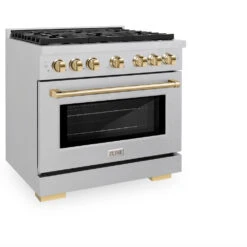 ZLINE Autograph Edition 36 In. 5.2 Cu. Ft. Paramount Gas Range With 6 Burner Cooktop And Convection Gas Oven In Satin Stainless Steel And Polished Gold Accents (SGRSZ-36-G)(Zline Autograph Edition 36 Paramount Gas Range Satin Stainless Steel Polished Gold Sgrsz 36 G) 19 ZLINE Autograph Edition 36 In. 5.2 Cu. Ft. Paramount Gas Range With 6 Burner Cooktop And Convection Gas Oven In Satin Stainless Steel And Polished Gold Accents (SGRSZ-36-G)(Zline Autograph Edition 36 Paramount Gas Range Satin Stainless Steel Polished Gold Sgrsz 36 G) -Zline Oven Shop zline autograph edition professional satin stainless steel gas range SGRSZ 36 G main