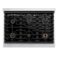 ZLINE Autograph Edition 36 In. 5.2 Cu. Ft. Paramount Dual Fuel Range With 6 Burner Gas Cooktop And Electric Convection Oven In Stainless Steel With Matte Black Accents (SDRZ-36-MB)(Zline Autograph Edition 36 Paramount Dual Fuel Range Stainless Steel Matte Black Sdrz 36 Mb) 18 ZLINE Autograph Edition 36 In. 5.2 Cu. Ft. Paramount Dual Fuel Range With 6 Burner Gas Cooktop And Electric Convection Oven In Stainless Steel With Matte Black Accents (SDRZ-36-MB)(Zline Autograph Edition 36 Paramount Dual Fuel Range Stainless Steel Matte Black Sdrz 36 Mb) -Zline Oven Shop zline autograph edition professional stainless steel gas range SDRZ 36 MB top down