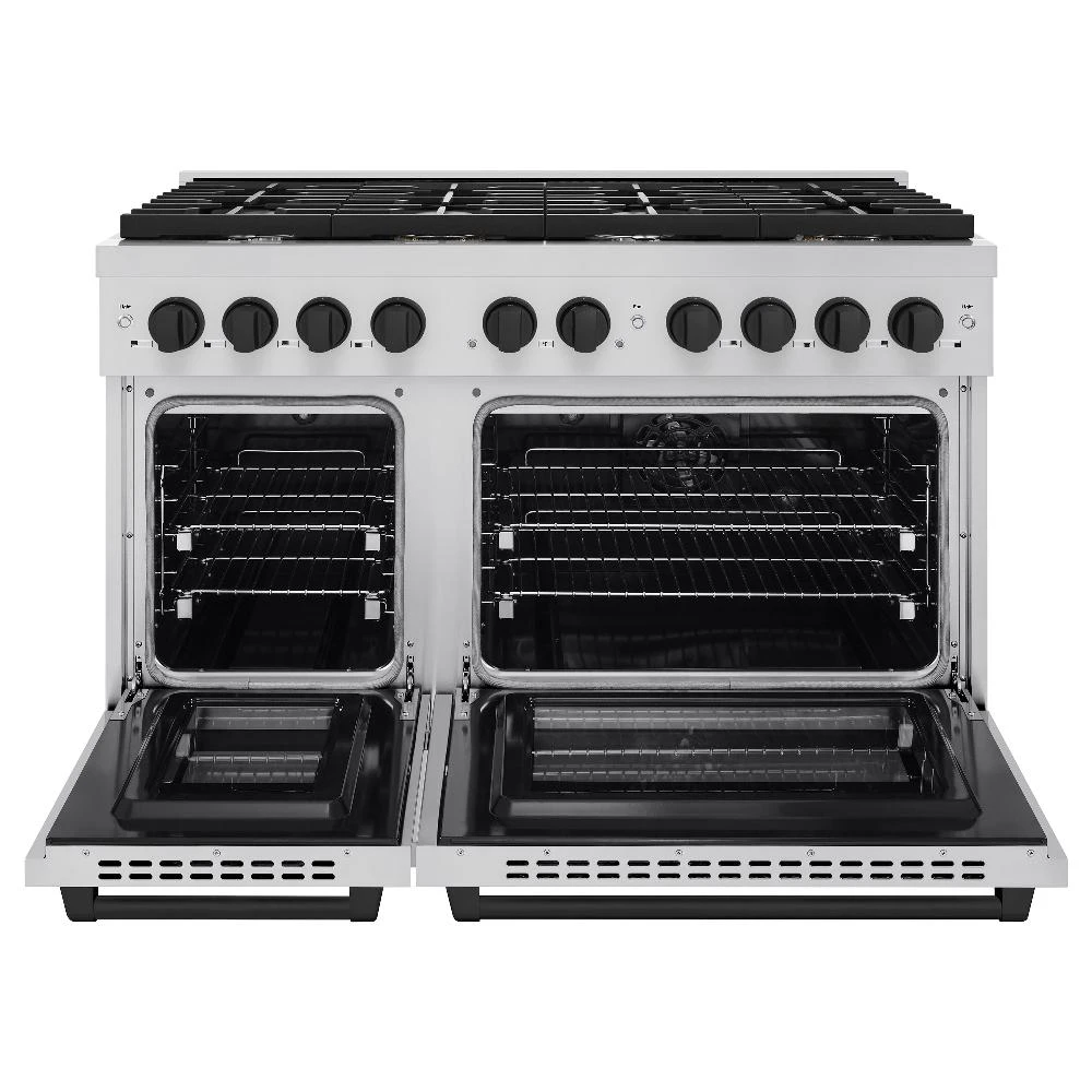 ZLINE Autograph Edition 48 In. 6.7 Cu. Ft. Paramount Double Oven Dual Fuel Range With 8 Burner Gas Cooktop In Stainless Steel And Matte Black Accents (SDRZ-48-MB)(Zline Autograph Edition 48 Paramount Dual Fuel Range Stainless Steel Matte Black Sdrz 48 Mb) 3 ZLINE Autograph Edition 48 In. 6.7 Cu. Ft. Paramount Double Oven Dual Fuel Range With 8 Burner Gas Cooktop In Stainless Steel And Matte Black Accents (SDRZ-48-MB)(Zline Autograph Edition 48 Paramount Dual Fuel Range Stainless Steel Matte Black Sdrz 48 Mb) - Image 3