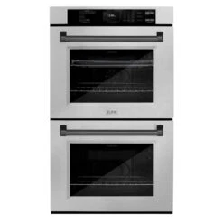 ZLINE Autograph Edition 30 In. Professional True Convection Double Wall Oven With Air Fry And Self Clean In Satin Stainless Steel With Matte Black Handles (WADSZ-30-MB)(Zline Autograph Edition 30 Double Wall Oven Satin Stainless Steel Matte Black Wadsz 30 Mb)