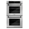 ZLINE Autograph Edition 30 In. Professional True Convection Double Wall Oven With Air Fry And Self Clean In Stainless Steel With Matte Black Handles (WADZ-30-MB)(Zline Autograph Edition 30 Double Wall Oven Stainless Steel Matte Black Wadz 30 Mb)