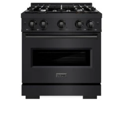 ZLINE 30 In. 4.2 Cu. Ft. Classic Dual Fuel Range With 4 Burner Gas Cooktop And Electric Convection Oven In Black Stainless Steel (CDRB-30)(Zline 30 Classic Dual Fuel Range Black Stainless Steel Cdrb 30) 16 ZLINE 30 In. 4.2 Cu. Ft. Classic Dual Fuel Range With 4 Burner Gas Cooktop And Electric Convection Oven In Black Stainless Steel (CDRB-30)(Zline 30 Classic Dual Fuel Range Black Stainless Steel Cdrb 30) -Zline Oven Shop zline classic black stainless steel dual fuel range CDRB 30 front