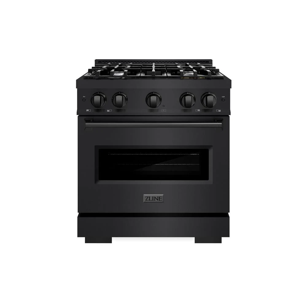 ZLINE 30 In. 4.2 Cu. Ft. Classic Dual Fuel Range With 4 Burner Gas Cooktop And Electric Convection Oven In Black Stainless Steel (CDRB-30)(Zline 30 Classic Dual Fuel Range Black Stainless Steel Cdrb 30) 2 ZLINE 30 In. 4.2 Cu. Ft. Classic Dual Fuel Range With 4 Burner Gas Cooktop And Electric Convection Oven In Black Stainless Steel (CDRB-30)(Zline 30 Classic Dual Fuel Range Black Stainless Steel Cdrb 30) - Image 2