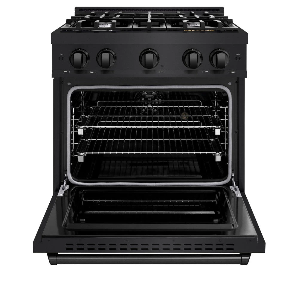 ZLINE 30 In. 4.2 Cu. Ft. Classic Dual Fuel Range With 4 Burner Gas Cooktop And Electric Convection Oven In Black Stainless Steel (CDRB-30)(Zline 30 Classic Dual Fuel Range Black Stainless Steel Cdrb 30) 5 ZLINE 30 In. 4.2 Cu. Ft. Classic Dual Fuel Range With 4 Burner Gas Cooktop And Electric Convection Oven In Black Stainless Steel (CDRB-30)(Zline 30 Classic Dual Fuel Range Black Stainless Steel Cdrb 30) - Image 5