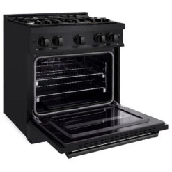 ZLINE 30 In. 4.2 Cu. Ft. Classic Dual Fuel Range With 4 Burner Gas Cooktop And Electric Convection Oven In Black Stainless Steel (CDRB-30)(Zline 30 Classic Dual Fuel Range Black Stainless Steel Cdrb 30) 14 ZLINE 30 In. 4.2 Cu. Ft. Classic Dual Fuel Range With 4 Burner Gas Cooktop And Electric Convection Oven In Black Stainless Steel (CDRB-30)(Zline 30 Classic Dual Fuel Range Black Stainless Steel Cdrb 30) -Zline Oven Shop zline classic black stainless steel dual fuel range CDRB 30 main open