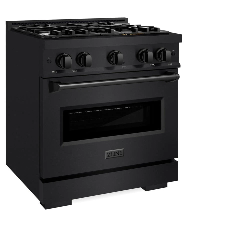 ZLINE 30 In. 4.2 Cu. Ft. Classic Dual Fuel Range With 4 Burner Gas Cooktop And Electric Convection Oven In Black Stainless Steel (CDRB-30)(Zline 30 Classic Dual Fuel Range Black Stainless Steel Cdrb 30) 3 ZLINE 30 In. 4.2 Cu. Ft. Classic Dual Fuel Range With 4 Burner Gas Cooktop And Electric Convection Oven In Black Stainless Steel (CDRB-30)(Zline 30 Classic Dual Fuel Range Black Stainless Steel Cdrb 30) - Image 3