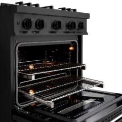 ZLINE 30 In. 4.2 Cu. Ft. Classic Dual Fuel Range With 4 Burner Gas Cooktop And Electric Convection Oven In Black Stainless Steel (CDRB-30)(Zline 30 Classic Dual Fuel Range Black Stainless Steel Cdrb 30) 18 ZLINE 30 In. 4.2 Cu. Ft. Classic Dual Fuel Range With 4 Burner Gas Cooktop And Electric Convection Oven In Black Stainless Steel (CDRB-30)(Zline 30 Classic Dual Fuel Range Black Stainless Steel Cdrb 30) -Zline Oven Shop zline classic black stainless steel dual fuel range CDRB 30 rack detail