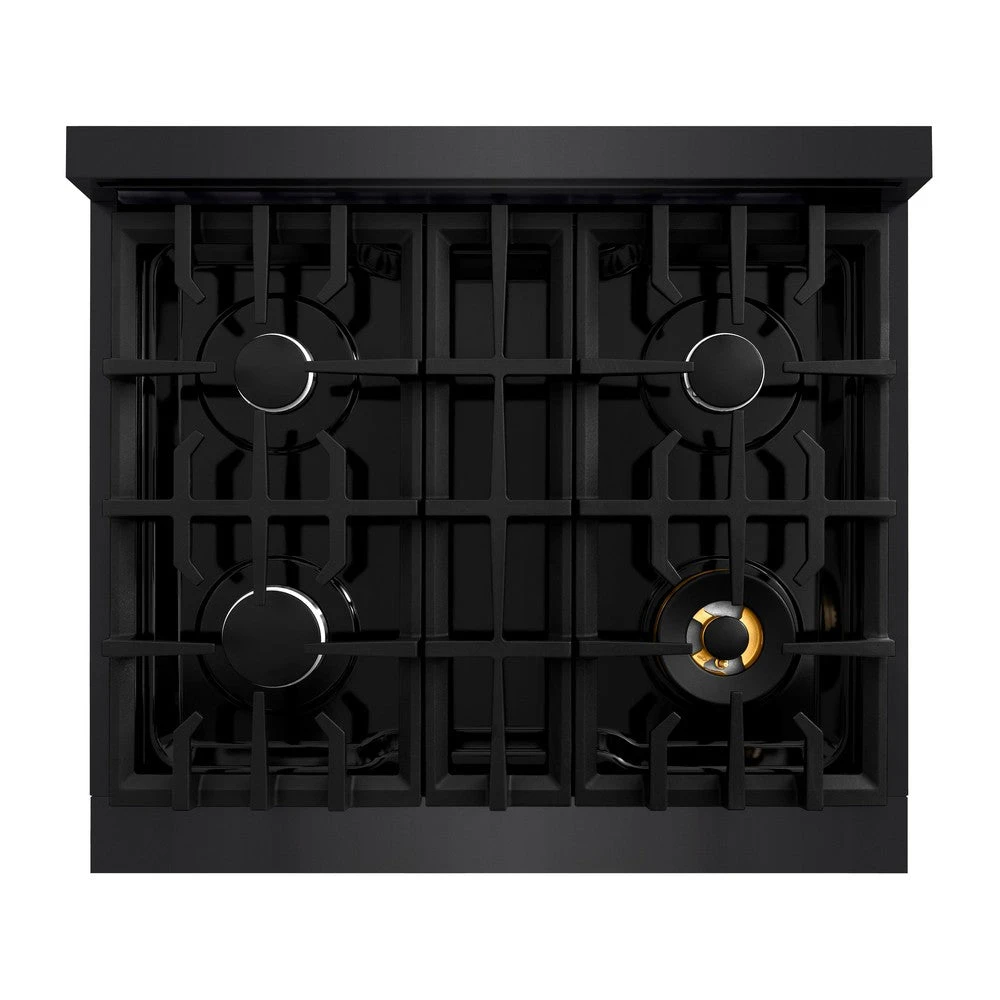ZLINE 30 In. 4.2 Cu. Ft. Classic Dual Fuel Range With 4 Burner Gas Cooktop And Electric Convection Oven In Black Stainless Steel (CDRB-30)(Zline 30 Classic Dual Fuel Range Black Stainless Steel Cdrb 30) 9 ZLINE 30 In. 4.2 Cu. Ft. Classic Dual Fuel Range With 4 Burner Gas Cooktop And Electric Convection Oven In Black Stainless Steel (CDRB-30)(Zline 30 Classic Dual Fuel Range Black Stainless Steel Cdrb 30) - Image 9