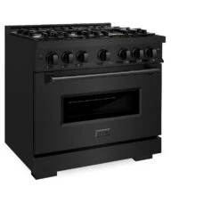 ZLINE 36 In. 5.2 Cu. Ft. Classic Dual Fuel Range With 6 Burner Gas Cooktop And Electric Convection Oven In Black Stainless Steel (CDRB-36)(Zline 36 Classic Dual Fuel Range Black Stainless Steel Cdrb 36) -Zline Oven Shop zline classic black stainless steel dual fuel range CDRB 36 main