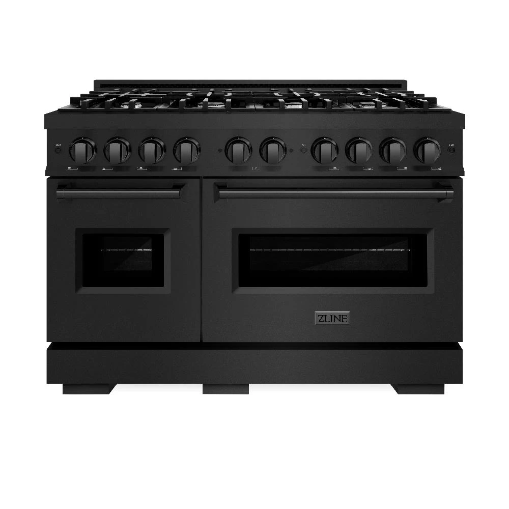 ZLINE 48 In. 6.7 Cu. Ft. Classic Double Oven Dual Fuel Range With 8 Burner Gas Cooktop In Black Stainless Steel (CDRB-48)(Zline 48 Classic Dual Fuel Range Black Stainless Steel Cdrb 48) 5 ZLINE 48 In. 6.7 Cu. Ft. Classic Double Oven Dual Fuel Range With 8 Burner Gas Cooktop In Black Stainless Steel (CDRB-48)(Zline 48 Classic Dual Fuel Range Black Stainless Steel Cdrb 48) - Image 5