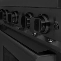 ZLINE 30 In. 4.2 Cu. Ft. Classic Gas Range With Convection Gas Oven In Black Stainless Steel With 4 Brass Burners (CGRB-BR-30)(Zline 30 Classic Gas Range Black Stainless Steel Brass Burners Cgrb Br 30) -Zline Oven Shop zline classic black stainless steel dual fuel range CDRB BR 30 knob detail