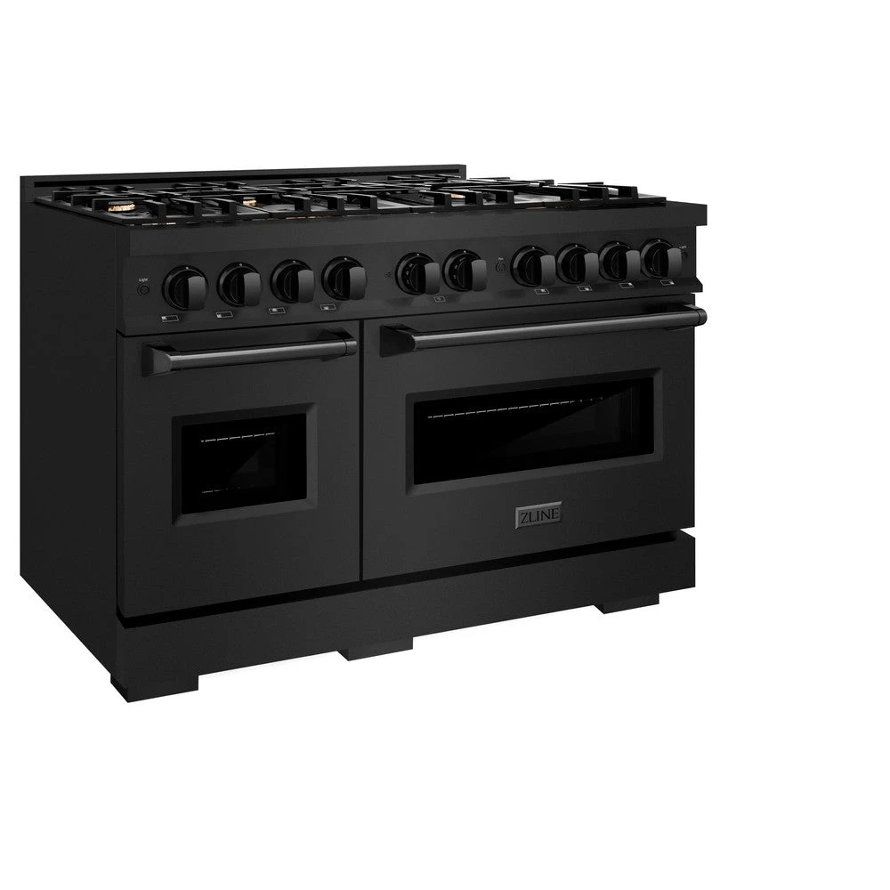 ZLINE 48 In. 6.7 Cu. Ft. Classic Double Oven Dual Fuel Range In Black Stainless Steel With 8 Brass Burners (CDRB-BR-48)(Zline 48 Classic Dual Fuel Range Black Stainless Steel Brass Burners Cdrb Br 48) 3 ZLINE 48 In. 6.7 Cu. Ft. Classic Double Oven Dual Fuel Range In Black Stainless Steel With 8 Brass Burners (CDRB-BR-48)(Zline 48 Classic Dual Fuel Range Black Stainless Steel Brass Burners Cdrb Br 48) - Image 3