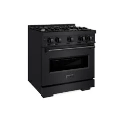 ZLINE 30 In. 4.2 Cu. Ft. Classic Gas Range With 4 Burner Cooktop And Convection Gas Oven In Black Stainless Steel (CGRB-30)(Zline 30 Classic Gas Range Black Stainless Steel Cgrb 30)