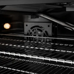 ZLINE 48 In. 6.7 Cu. Ft. Classic Double Oven Gas Range In Black Stainless Steel With 8 Brass Burners (CGRB-BR-48)(Zline 48 Classic Gas Range Black Stainless Steel Brass Burners Cgrb Br 48) 17 ZLINE 48 In. 6.7 Cu. Ft. Classic Double Oven Gas Range In Black Stainless Steel With 8 Brass Burners (CGRB-BR-48)(Zline 48 Classic Gas Range Black Stainless Steel Brass Burners Cgrb Br 48) -Zline Oven Shop zline classic black stainless steel gas range CGRB BR 48 fan detail