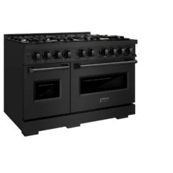 ZLINE 48 In. 6.7 Cu. Ft. Classic Double Oven Gas Range In Black Stainless Steel With 8 Brass Burners (CGRB-BR-48)(Zline 48 Classic Gas Range Black Stainless Steel Brass Burners Cgrb Br 48) 12 ZLINE 48 In. 6.7 Cu. Ft. Classic Double Oven Gas Range In Black Stainless Steel With 8 Brass Burners (CGRB-BR-48)(Zline 48 Classic Gas Range Black Stainless Steel Brass Burners Cgrb Br 48) -Zline Oven Shop zline classic black stainless steel gas range CGRB BR 48 main