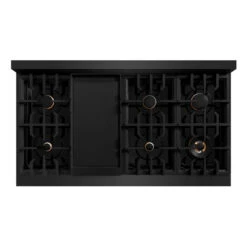 ZLINE 48 In. 6.7 Cu. Ft. Classic Double Oven Gas Range In Black Stainless Steel With 8 Brass Burners (CGRB-BR-48)(Zline 48 Classic Gas Range Black Stainless Steel Brass Burners Cgrb Br 48) 15 ZLINE 48 In. 6.7 Cu. Ft. Classic Double Oven Gas Range In Black Stainless Steel With 8 Brass Burners (CGRB-BR-48)(Zline 48 Classic Gas Range Black Stainless Steel Brass Burners Cgrb Br 48) -Zline Oven Shop zline classic black stainless steel gas range CGRB BR 48 top down