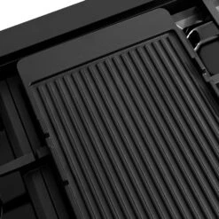 ZLINE 48 In. Classic Gas Rangetop With 8 Burner DuoPro™ Cooktop In Black Stainless Steel (PCRTB-48)(Zline 48 Classic Gas Rangetop Duopro Black Stainless Steel Pcrtb 48) -Zline Oven Shop zline classic black stainless steel gas range top duopro cooktop PCRTB 48 reversable griddle SR GRNS detail