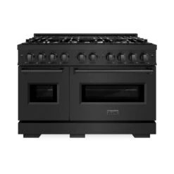 Zline Oven Shop 24 Zline Oven Shop -Zline Oven Shop zline classic durasnow black stainless steel gas range CGRB 48 front hero