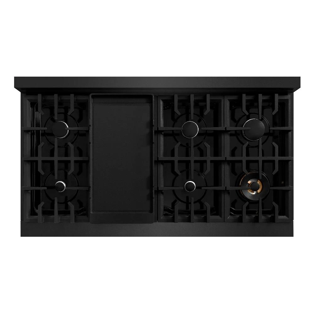 ZLINE 48 In. 6.7 Cu. Ft. Classic Double Oven Gas Range With 8 Burner Cooktop In Black Stainless Steel (CGRB-48)(Zline 48 Classic Gas Range Black Stainless Steel Cgrb 48) 6 ZLINE 48 In. 6.7 Cu. Ft. Classic Double Oven Gas Range With 8 Burner Cooktop In Black Stainless Steel (CGRB-48)(Zline 48 Classic Gas Range Black Stainless Steel Cgrb 48) - Image 6