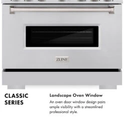 ZLINE 36 In. 5.2 Cu. Ft. Classic Dual Fuel Range With 6 Burner Gas Cooktop And Electric Convection Oven In Stainless Steel (CDR36)(Zline 36 Classic Dual Fuel Range Stainless Steel Cdr36) -Zline Oven Shop zline classic range infographic landscape window f9a97599 2f55 4016 9a07 da61809dbc70