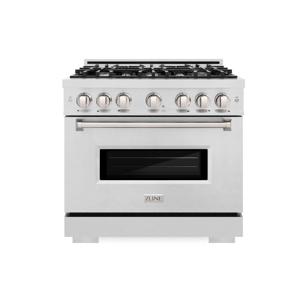 ZLINE 36 In. 5.2 Cu. Ft. Classic Dual Fuel Range With 6 Burner Gas Cooktop And Electric Convection Oven In Satin Stainless Steel (CDRS-36)(Zline 36 Classic Dual Fuel Range Satin Stainless Steel Cdrs 36) 2 ZLINE 36 In. 5.2 Cu. Ft. Classic Dual Fuel Range With 6 Burner Gas Cooktop And Electric Convection Oven In Satin Stainless Steel (CDRS-36)(Zline 36 Classic Dual Fuel Range Satin Stainless Steel Cdrs 36) - Image 2