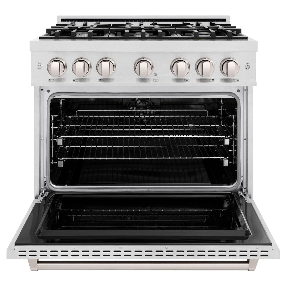 ZLINE 36 In. 5.2 Cu. Ft. Classic Dual Fuel Range With 6 Burner Gas Cooktop And Electric Convection Oven In Satin Stainless Steel (CDRS-36)(Zline 36 Classic Dual Fuel Range Satin Stainless Steel Cdrs 36) 3 ZLINE 36 In. 5.2 Cu. Ft. Classic Dual Fuel Range With 6 Burner Gas Cooktop And Electric Convection Oven In Satin Stainless Steel (CDRS-36)(Zline 36 Classic Dual Fuel Range Satin Stainless Steel Cdrs 36) - Image 3