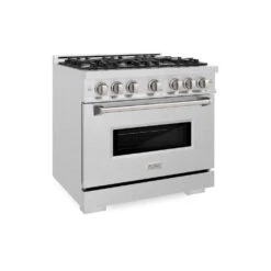 ZLINE 36 In. 5.2 Cu. Ft. Classic Dual Fuel Range With 6 Burner Gas Cooktop And Electric Convection Oven In Satin Stainless Steel (CDRS-36)(Zline 36 Classic Dual Fuel Range Satin Stainless Steel Cdrs 36)