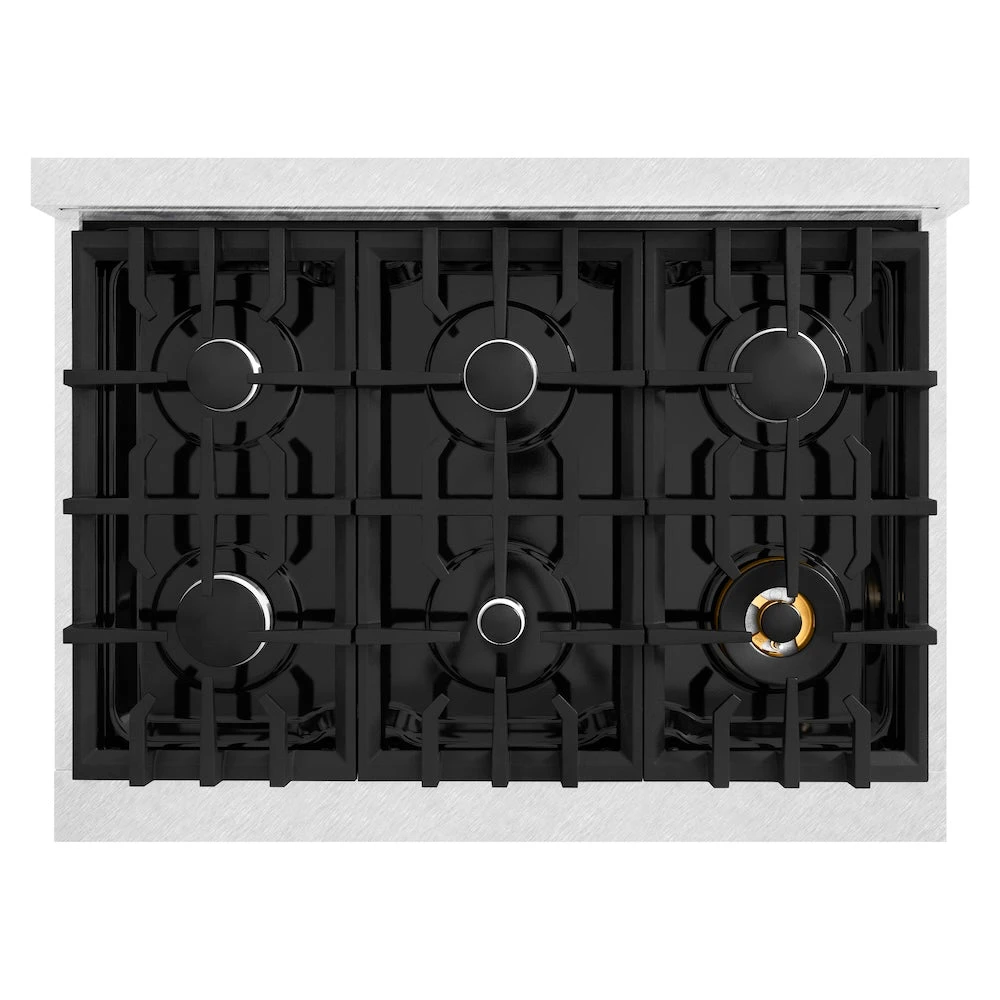 ZLINE 36 In. 5.2 Cu. Ft. Classic Dual Fuel Range With 6 Burner Gas Cooktop And Electric Convection Oven In Satin Stainless Steel (CDRS-36)(Zline 36 Classic Dual Fuel Range Satin Stainless Steel Cdrs 36) 12 ZLINE 36 In. 5.2 Cu. Ft. Classic Dual Fuel Range With 6 Burner Gas Cooktop And Electric Convection Oven In Satin Stainless Steel (CDRS-36)(Zline 36 Classic Dual Fuel Range Satin Stainless Steel Cdrs 36) - Image 12