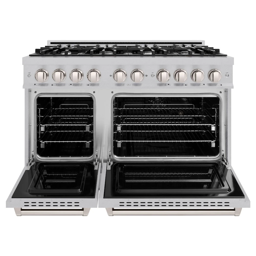 ZLINE 48 In. 6.7 Cu. Ft. Classic Double Oven Dual Fuel Range With 8 Burner Gas Cooktop In Satin Stainless Steel (CDRS-48)(Zline 48 Classic Dual Fuel Range Satin Stainless Steel Cdrs 48) 4 ZLINE 48 In. 6.7 Cu. Ft. Classic Double Oven Dual Fuel Range With 8 Burner Gas Cooktop In Satin Stainless Steel (CDRS-48)(Zline 48 Classic Dual Fuel Range Satin Stainless Steel Cdrs 48) - Image 4
