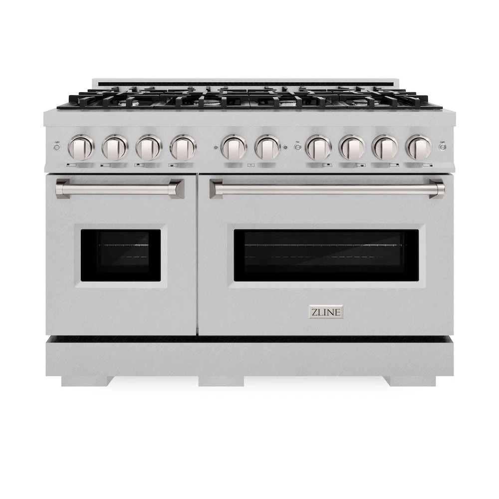 ZLINE 48 In. 6.7 Cu. Ft. Classic Double Oven Dual Fuel Range With 8 Burner Gas Cooktop In Satin Stainless Steel (CDRS-48)(Zline 48 Classic Dual Fuel Range Satin Stainless Steel Cdrs 48) 3 ZLINE 48 In. 6.7 Cu. Ft. Classic Double Oven Dual Fuel Range With 8 Burner Gas Cooktop In Satin Stainless Steel (CDRS-48)(Zline 48 Classic Dual Fuel Range Satin Stainless Steel Cdrs 48) - Image 3
