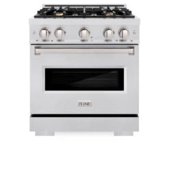 ZLINE 30 In. 4.2 Cu. Ft. Classic Dual Fuel Range With Gas Cooktop And Electric Convection Oven In Satin Stainless Steel With 4 Brass Burners (CDRS-BR-30)(Zline 30 Classic Dual Fuel Range Satin Stainless Steel Brass Burners Cdrs Br 30) 16 ZLINE 30 In. 4.2 Cu. Ft. Classic Dual Fuel Range With Gas Cooktop And Electric Convection Oven In Satin Stainless Steel With 4 Brass Burners (CDRS-BR-30)(Zline 30 Classic Dual Fuel Range Satin Stainless Steel Brass Burners Cdrs Br 30) -Zline Oven Shop zline classic satin stainless steel dual fuel range brass burners CDRS BR 30 front