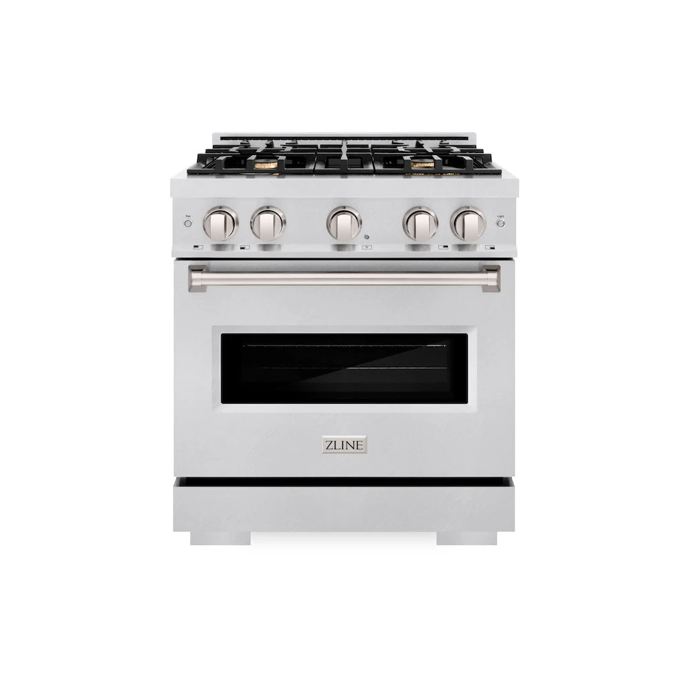 ZLINE 30 In. 4.2 Cu. Ft. Classic Dual Fuel Range With Gas Cooktop And Electric Convection Oven In Satin Stainless Steel With 4 Brass Burners (CDRS-BR-30)(Zline 30 Classic Dual Fuel Range Satin Stainless Steel Brass Burners Cdrs Br 30) 2 ZLINE 30 In. 4.2 Cu. Ft. Classic Dual Fuel Range With Gas Cooktop And Electric Convection Oven In Satin Stainless Steel With 4 Brass Burners (CDRS-BR-30)(Zline 30 Classic Dual Fuel Range Satin Stainless Steel Brass Burners Cdrs Br 30) - Image 2