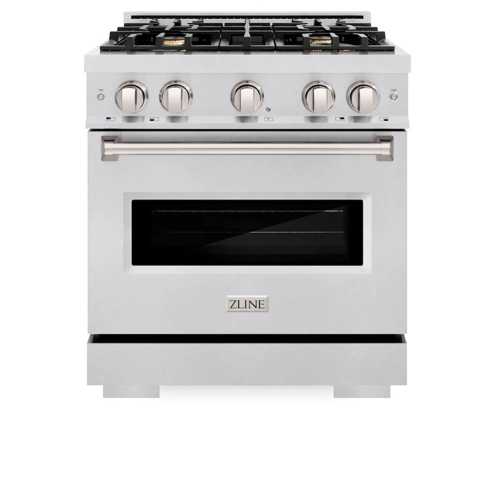 ZLINE 30 In. 4.2 Cu. Ft. Classic Dual Fuel Range With Gas Cooktop And Electric Convection Oven In Satin Stainless Steel With 4 Brass Burners (CDRS-BR-30)(Zline 30 Classic Dual Fuel Range Satin Stainless Steel Brass Burners Cdrs Br 30) 3 ZLINE 30 In. 4.2 Cu. Ft. Classic Dual Fuel Range With Gas Cooktop And Electric Convection Oven In Satin Stainless Steel With 4 Brass Burners (CDRS-BR-30)(Zline 30 Classic Dual Fuel Range Satin Stainless Steel Brass Burners Cdrs Br 30) - Image 3
