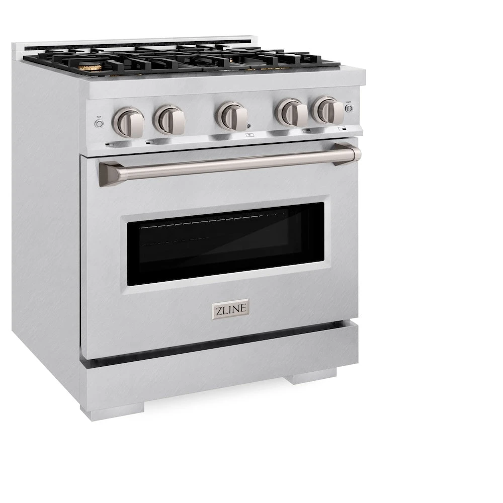 ZLINE 30 In. 4.2 Cu. Ft. Classic Dual Fuel Range With Gas Cooktop And Electric Convection Oven In Satin Stainless Steel With 4 Brass Burners (CDRS-BR-30)(Zline 30 Classic Dual Fuel Range Satin Stainless Steel Brass Burners Cdrs Br 30) 5 ZLINE 30 In. 4.2 Cu. Ft. Classic Dual Fuel Range With Gas Cooktop And Electric Convection Oven In Satin Stainless Steel With 4 Brass Burners (CDRS-BR-30)(Zline 30 Classic Dual Fuel Range Satin Stainless Steel Brass Burners Cdrs Br 30) - Image 5