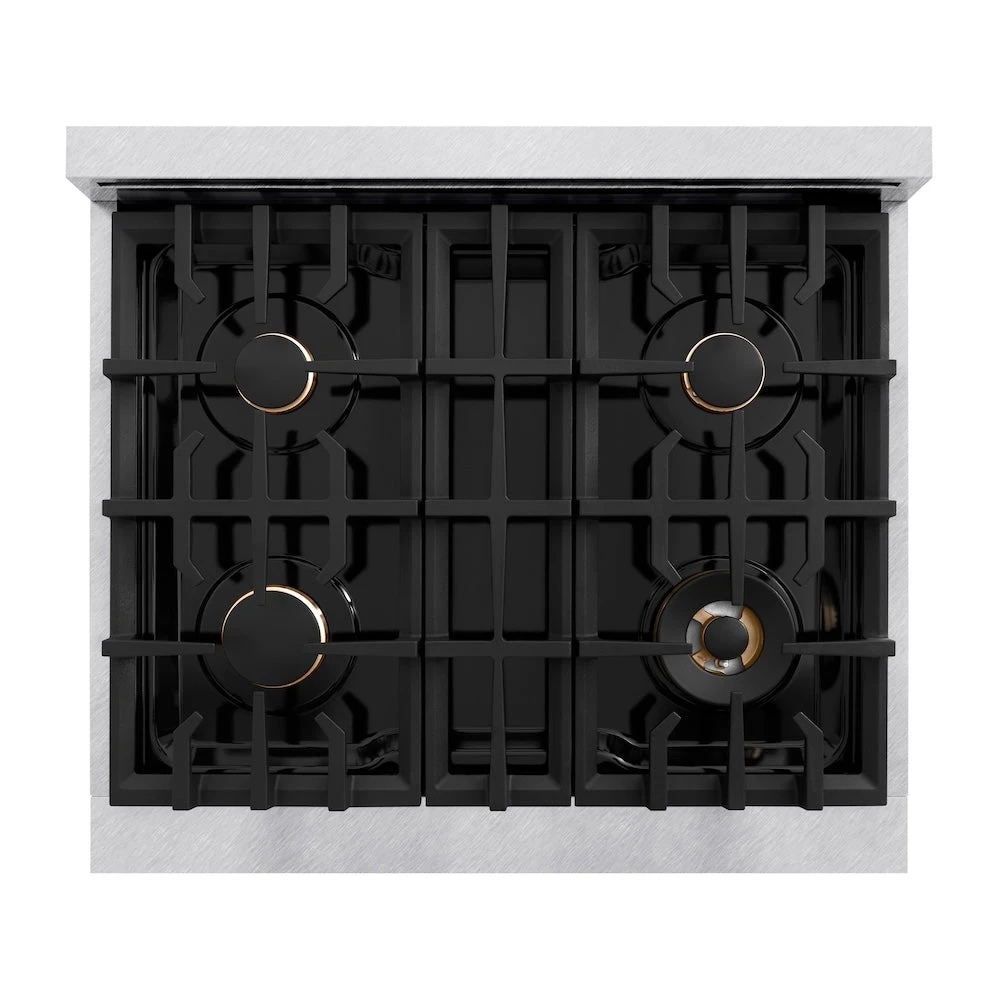 ZLINE 30 In. 4.2 Cu. Ft. Classic Dual Fuel Range With Gas Cooktop And Electric Convection Oven In Satin Stainless Steel With 4 Brass Burners (CDRS-BR-30)(Zline 30 Classic Dual Fuel Range Satin Stainless Steel Brass Burners Cdrs Br 30) 11 ZLINE 30 In. 4.2 Cu. Ft. Classic Dual Fuel Range With Gas Cooktop And Electric Convection Oven In Satin Stainless Steel With 4 Brass Burners (CDRS-BR-30)(Zline 30 Classic Dual Fuel Range Satin Stainless Steel Brass Burners Cdrs Br 30) - Image 11