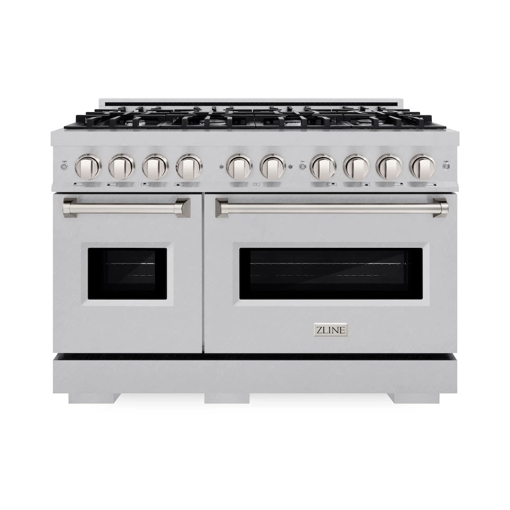 ZLINE 48 In. 6.7 Cu. Ft. Classic Double Oven Gas Range With 8 Burner Cooktop In Satin Stainless Steel (CGRS-48)(Zline 48 Classic Gas Range Satin Stainless Steel Cgrs 48) 4 ZLINE 48 In. 6.7 Cu. Ft. Classic Double Oven Gas Range With 8 Burner Cooktop In Satin Stainless Steel (CGRS-48)(Zline 48 Classic Gas Range Satin Stainless Steel Cgrs 48) - Image 4