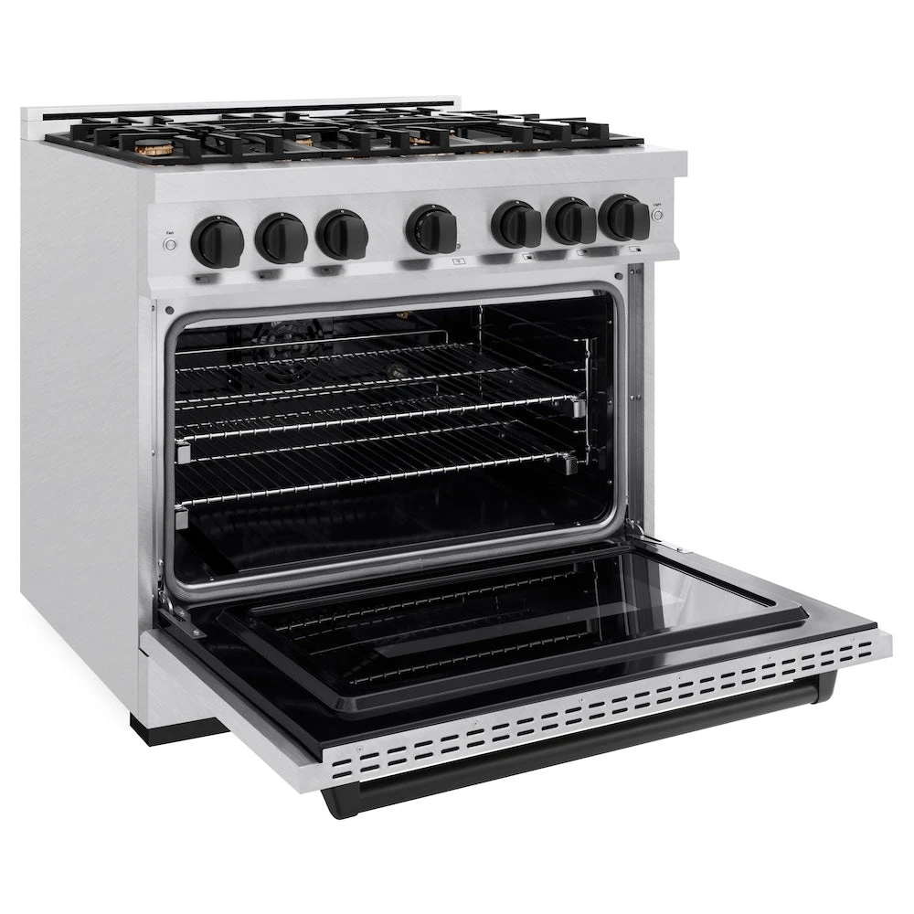 ZLINE Autograph Edition 36 In. 5.2 Cu. Ft. Classic Gas Range With 6 Burner Cooktop And Convection Gas Oven In Satin Stainless Steel And Matte Black Accents (CGRSZ-36-MB)(Zline Autograph Edition 36 Classic Gas Range Satin Stainless Steel Matte Black Cgrsz 36 Mb) 6 ZLINE Autograph Edition 36 In. 5.2 Cu. Ft. Classic Gas Range With 6 Burner Cooktop And Convection Gas Oven In Satin Stainless Steel And Matte Black Accents (CGRSZ-36-MB)(Zline Autograph Edition 36 Classic Gas Range Satin Stainless Steel Matte Black Cgrsz 36 Mb) - Image 6