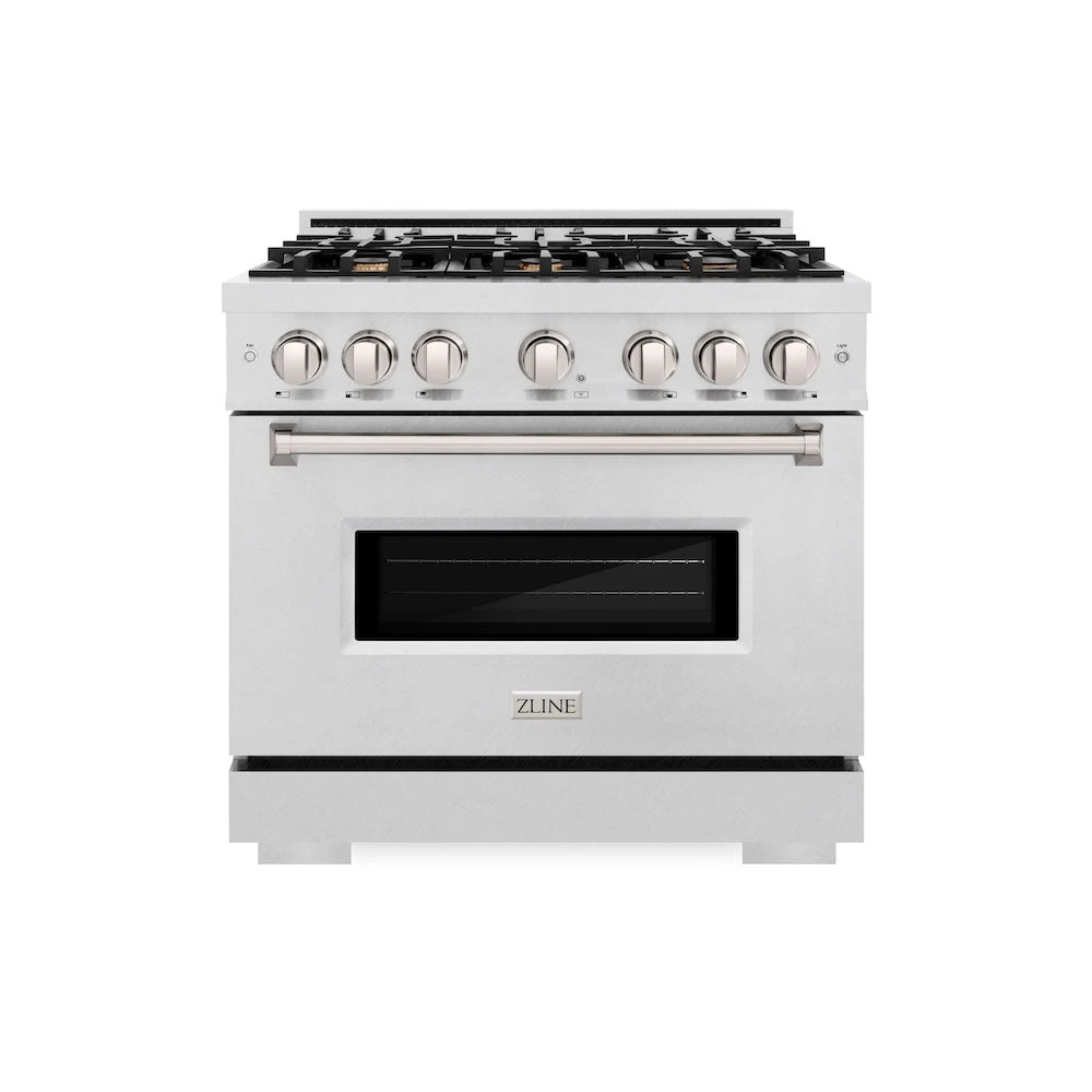 ZLINE 36 In. 5.2 Cu. Ft. Classic Gas Range With Convection Gas Oven In Satin Stainless Steel With 6 Brass Burners (CGRS-BR-36)(Zline 36 Classic Gas Range Satin Stainless Steel Brass Burners Cgrs Br 36) 2 ZLINE 36 In. 5.2 Cu. Ft. Classic Gas Range With Convection Gas Oven In Satin Stainless Steel With 6 Brass Burners (CGRS-BR-36)(Zline 36 Classic Gas Range Satin Stainless Steel Brass Burners Cgrs Br 36) - Image 2