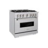 ZLINE 36 In. 5.2 Cu. Ft. Classic Dual Fuel Range With 6 Burner Gas Cooktop And Electric Convection Oven In Stainless Steel (CDR36)(Zline 36 Classic Dual Fuel Range Stainless Steel Cdr36)