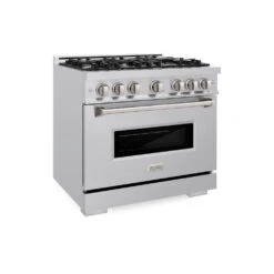 ZLINE 36 In. 5.2 Cu. Ft. Classic Dual Fuel Range With 6 Burner Gas Cooktop And Electric Convection Oven In Stainless Steel (CDR36)(Zline 36 Classic Dual Fuel Range Stainless Steel Cdr36)