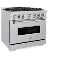 ZLINE 36 In. 5.2 Cu. Ft. Classic Gas Range With Convection Gas Oven In Stainless Steel With 6 Brass Burners (CGR-BR-36)(Zline 36 Classic Gas Range Stainless Steel Brass Burners Cgr Br 36) -Zline Oven Shop zline classic stainless steel gas range CGR BR 36 main