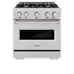 ZLINE 30 In. 4.2 Cu. Ft. Classic Gas Range With 4 Burner Cooktop And Convection Gas Oven In Stainless Steel (CGR30)(Zline 30 Classic Gas Range Stainless Steel Cgr30) -Zline Oven Shop zline classic stainless steel gas range CGR30 front