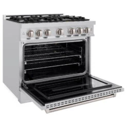 ZLINE 36 In. 5.2 Cu. Ft. Classic Dual Fuel Range With 6 Burner Gas Cooktop And Electric Convection Oven In Stainless Steel (CDR36)(Zline 36 Classic Dual Fuel Range Stainless Steel Cdr36) -Zline Oven Shop zline classic stainless steel gas range CGR36 main open 8e7eb87b 32ee 4fb1 9b3e cbe11be2c3a6