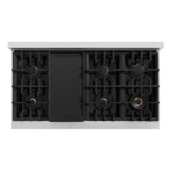 ZLINE 48 In. 6.7 Cu. Ft. Classic Double Oven Gas Range With 8 Burner Cooktop In Stainless Steel (CGR48)(Zline 48 Classic Gas Range Stainless Steel Cgr48) -Zline Oven Shop zline classic stainless steel gas range CGR48 top down