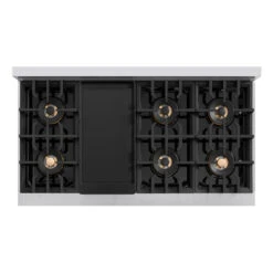 ZLINE Autograph Edition 48 In. Classic Gas Rangetop With 8 Burner DuoPro™ Cooktop In Stainless Steel And Polished Gold Accents (PCRTZ-48-G)(Zline Autograph Edition 48 Classic Gas Rangetop Duopro Stainless Steel Polished Gold Pcrtz 48 G) 16 ZLINE Autograph Edition 48 In. Classic Gas Rangetop With 8 Burner DuoPro™ Cooktop In Stainless Steel And Polished Gold Accents (PCRTZ-48-G)(Zline Autograph Edition 48 Classic Gas Rangetop Duopro Stainless Steel Polished Gold Pcrtz 48 G) -Zline Oven Shop zline classic stainless steel gas range top duopro cooktop PCRTZ 48 G top down griddle