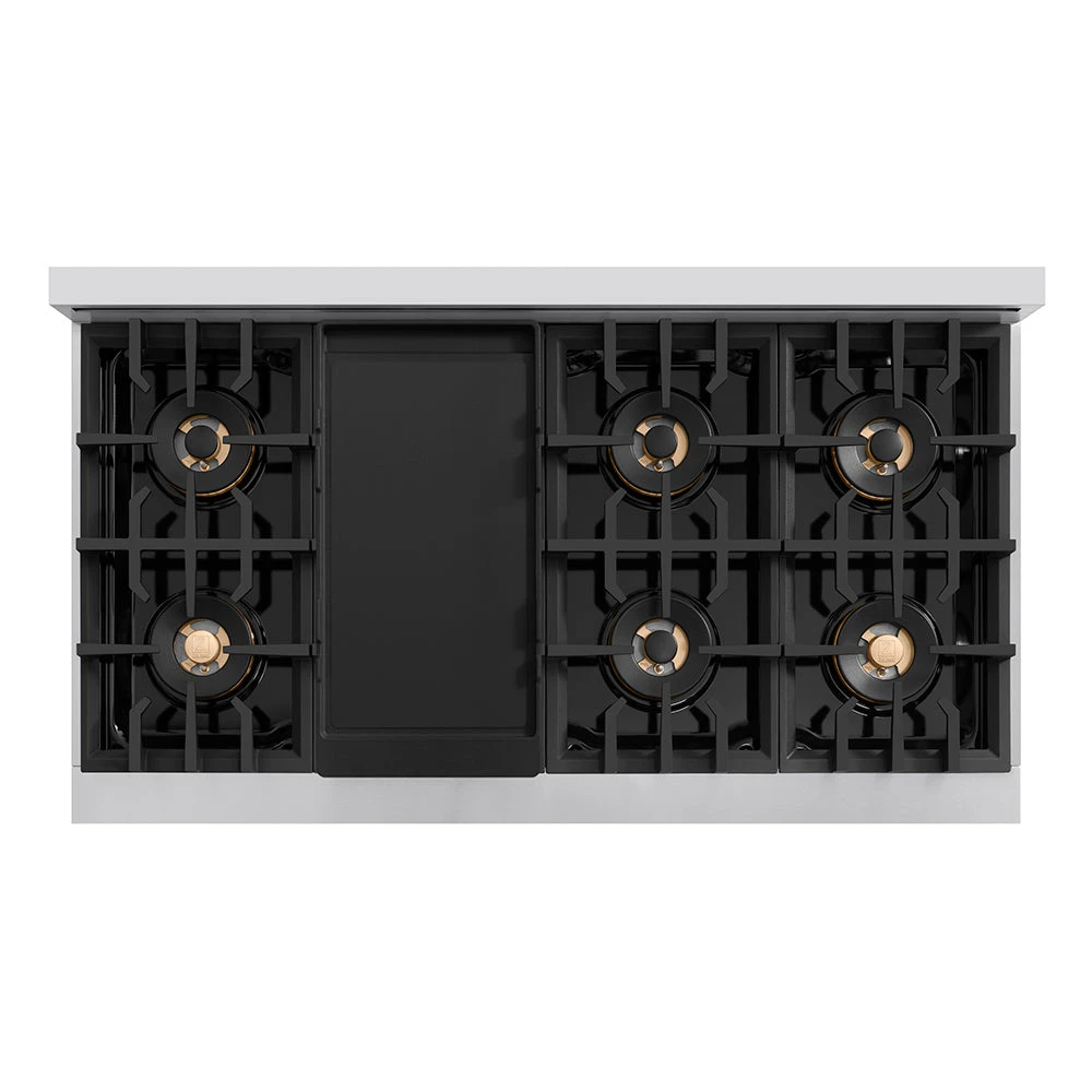 ZLINE Autograph Edition 48 In. Classic Gas Rangetop With 8 Burner DuoPro™ Cooktop In Stainless Steel And Polished Gold Accents (PCRTZ-48-G)(Zline Autograph Edition 48 Classic Gas Rangetop Duopro Stainless Steel Polished Gold Pcrtz 48 G) 3 ZLINE Autograph Edition 48 In. Classic Gas Rangetop With 8 Burner DuoPro™ Cooktop In Stainless Steel And Polished Gold Accents (PCRTZ-48-G)(Zline Autograph Edition 48 Classic Gas Rangetop Duopro Stainless Steel Polished Gold Pcrtz 48 G) - Image 3