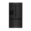 ZLINE 36 In. 28.9 Cu. Ft. Standard-Depth French Door External Water Dispenser Refrigerator With Dual Ice Maker In Fingerprint-Resistant Black Stainless Steel (RSM-W-36-BS)(Zline 36 Standard Depth Refrigerator Black Stainless Steel Rsm W 36 Bs)