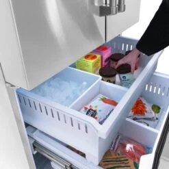 ZLINE 36 In. 28.9 Cu. Ft. Standard-Depth French Door External Water Dispenser Refrigerator With Dual Ice Maker In Fingerprint-Resistant Stainless Steel (RSM-W-36)(Zline 36 Standard Depth Refrigerator Stainless Steel Rsm W 36) 32 ZLINE 36 In. 28.9 Cu. Ft. Standard-Depth French Door External Water Dispenser Refrigerator With Dual Ice Maker In Fingerprint-Resistant Stainless Steel (RSM-W-36)(Zline 36 Standard Depth Refrigerator Stainless Steel Rsm W 36) -Zline Oven Shop zline french door stainless steel standard depth refrigerator RSM W 36 freezer detail