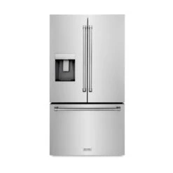 ZLINE 36 In. 28.9 Cu. Ft. Standard-Depth French Door External Water Dispenser Refrigerator With Dual Ice Maker In Fingerprint-Resistant Stainless Steel (RSM-W-36)(Zline 36 Standard Depth Refrigerator Stainless Steel Rsm W 36)